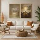 2 Quadros: O Bom Pastor Guia as Ovelhas à Glória | Jesus Cristo, ovelhas e Frases de Salvação rumo a glória. Decore Paz