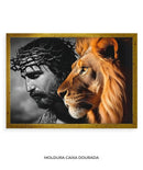 Jesus e o Leão de Judá: Quadro Decorativo | Arte Cristã em Alta Resolução 4K ✝🦁