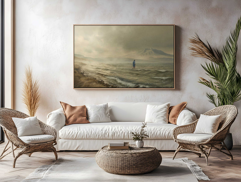 Quadro mais lindo de Jesus sobre as águas. cenário do quadro mais desejado Decore PAZ