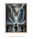 Moisés e o milagre da divisão do mar Vermelho 🙏🏼🌊 : Quadro autoria Decore PAZ. Decore Paz