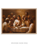 Quadro Cristão: Jesus e os Apóstolos Reunidos – A Última Ceia | Arte alta resolução 4K 🍞🍷