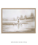 Quadro Cristão: Jesus, o Pastor de Luz | Obra Espiritual Decorativa - Arte 4K Decore PAZ 🐑🕊️