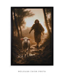 Quadro "A Ovelha Perdida" – Jesus Vai ao Teu Encontro 🐑  | Quadro Decorativo 4k - Decore Paz