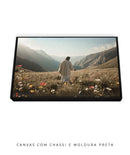 Quadro Cristão: Jesus no campo de Flores | Alta resolução 4K Mateus 🙏🌼 - 6:28-30 e 1 Pedro 1:24